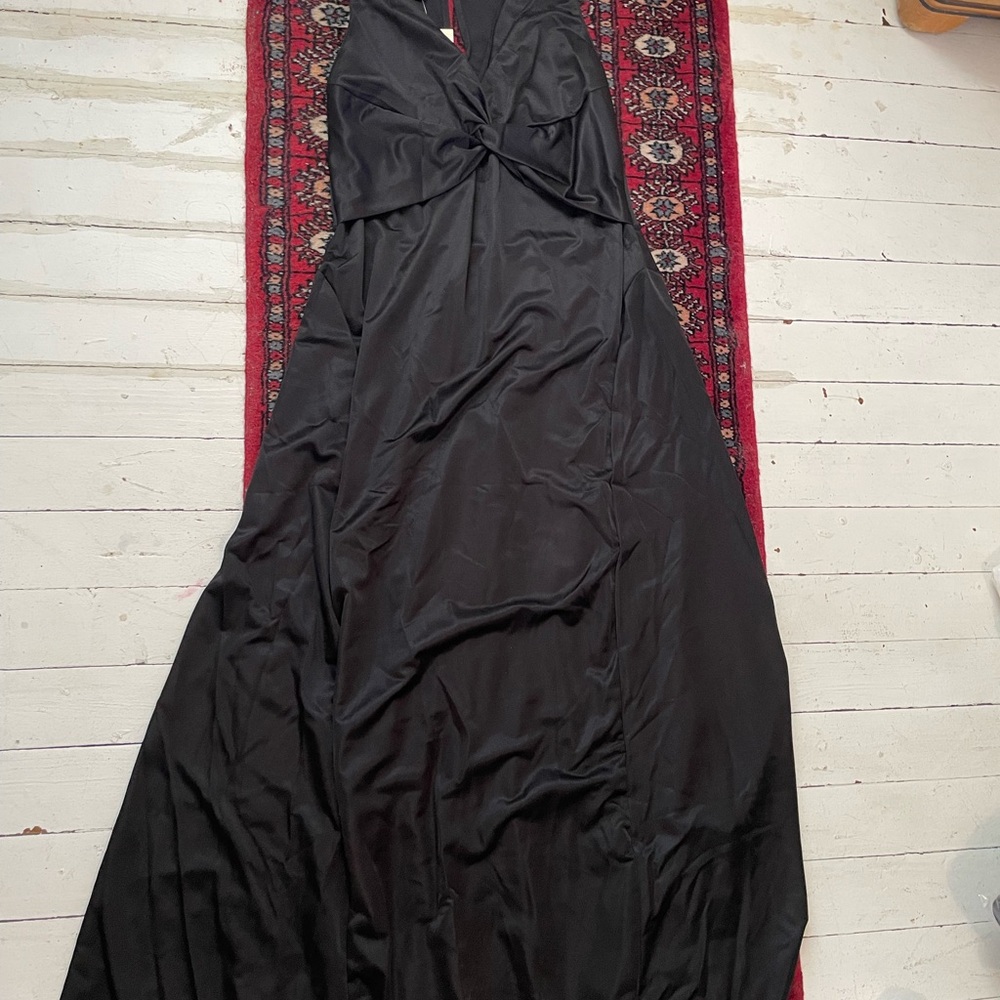 Suzanne Somers Loungewear Black Gown Dress NWT size PL